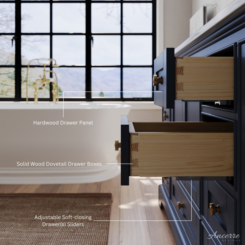Audrey 72'' W Vanity, Heritage Blue | Brushed Gold