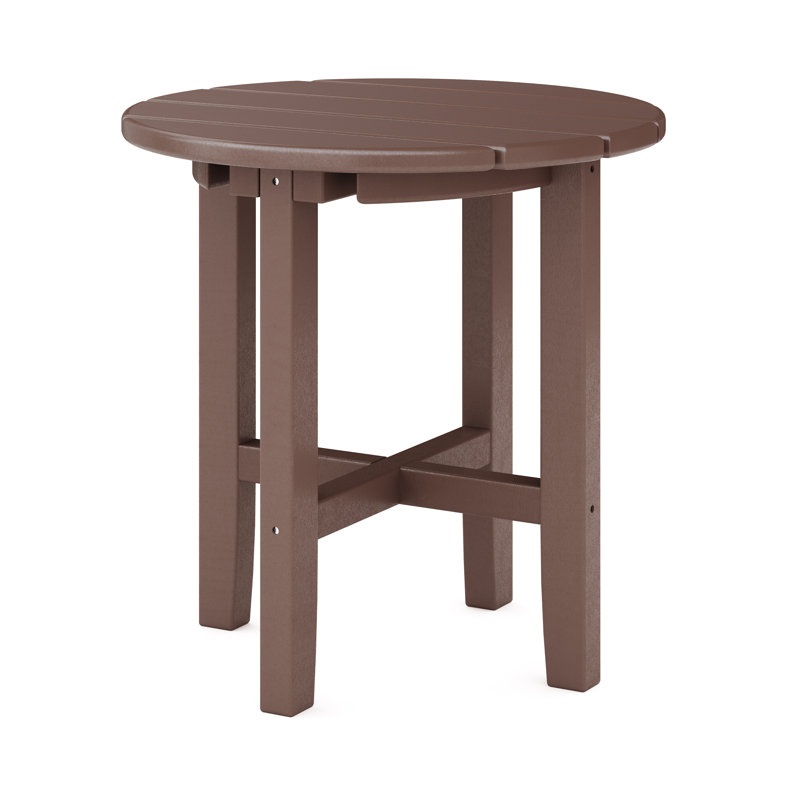 Table d'appoint ronde Iser, Brun pacane, Brun pacane