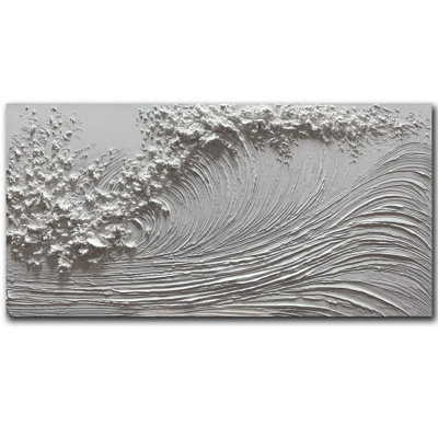 Wall Art Thick Texture Sea Wave Painting Modern Gorgeous Abstract Hand Painted