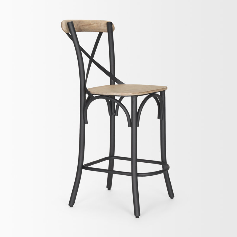 Tabouret supplémentaire en bois massif Borough, Tabouret de comptoir (assise de 26,25 po de hauteu, Brun clair