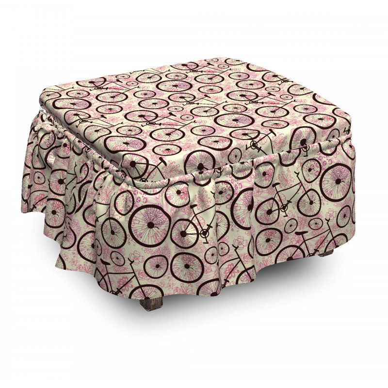 Housse pour repose-pieds fleurs doodle