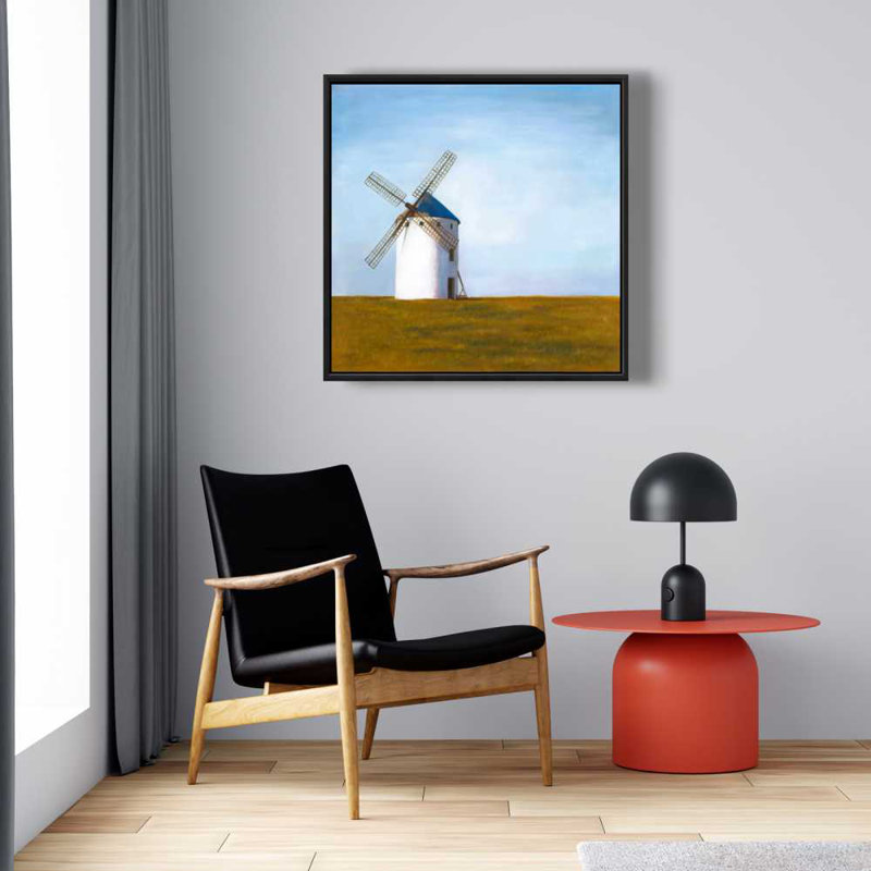 Big Windmill Blue Canvas | Rustic Framed Home Decor Art