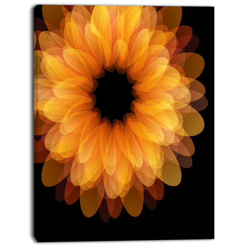 « fractal floral pétales on black », impression sur toile tendue, H 40 po x l 30 po x P 1 po