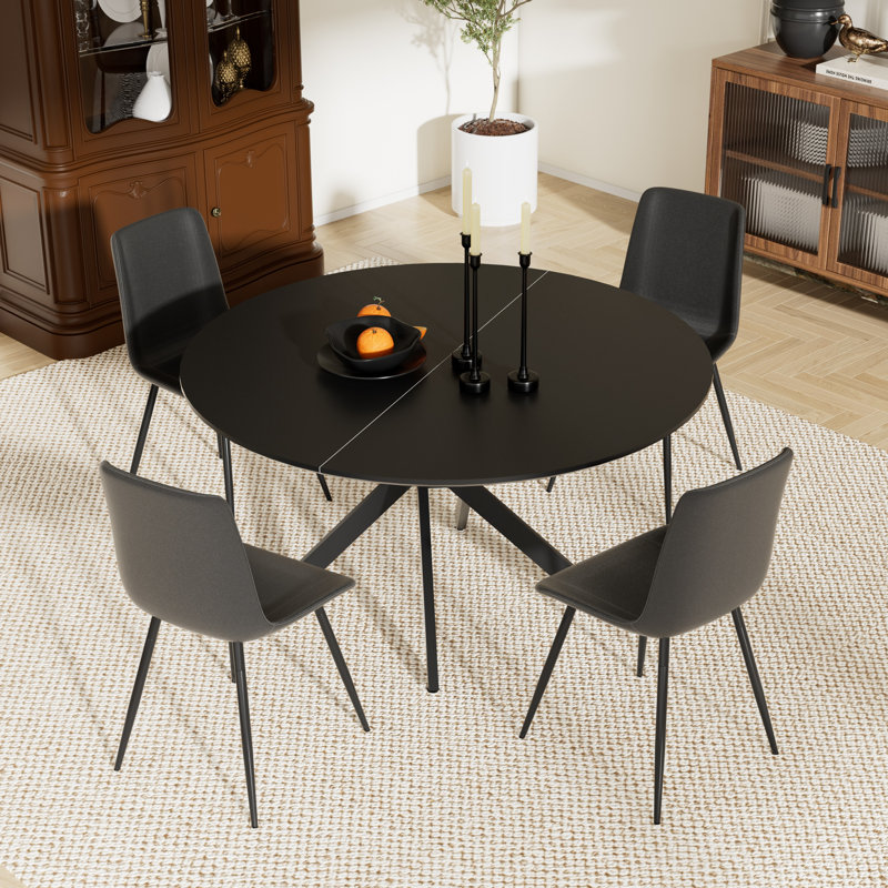 Ensemble de table ronde, Noir, noir, noir, noir, 5, Noir, noir, noir, noir