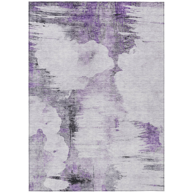 Tapis intérieur gris lavable abstrait 5 pi x 8 pi