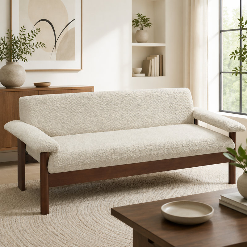 Causeuse 72,8 "avec coussins d'accoudoirs, Beige