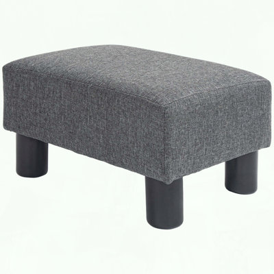 Cube Ottoman with Linen Fabric and Lightweight Design