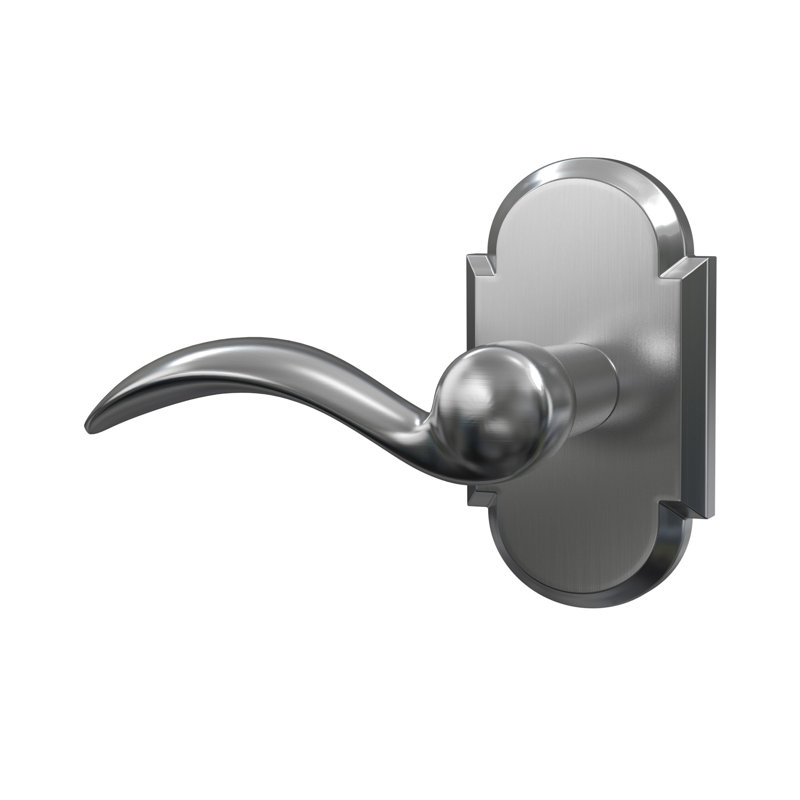 Bravura 909-G2 Columbus Passage Lever on Arched Rose in Matte Black - L, Satin Nickel, Right