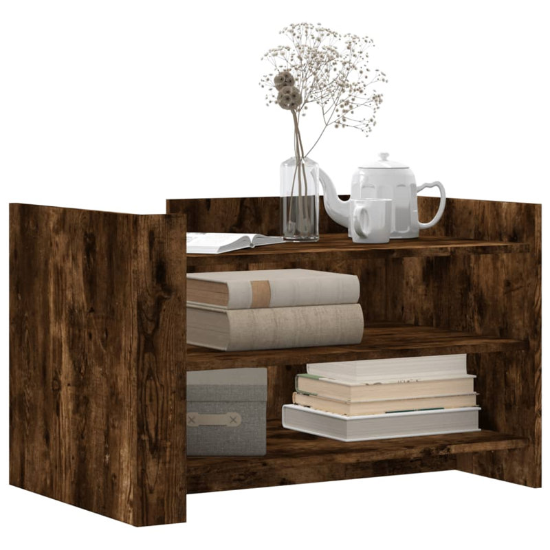 Arfath Coffee Table with Storage, 50cm H x 80cm L x 50cm W, Smoked Oak
