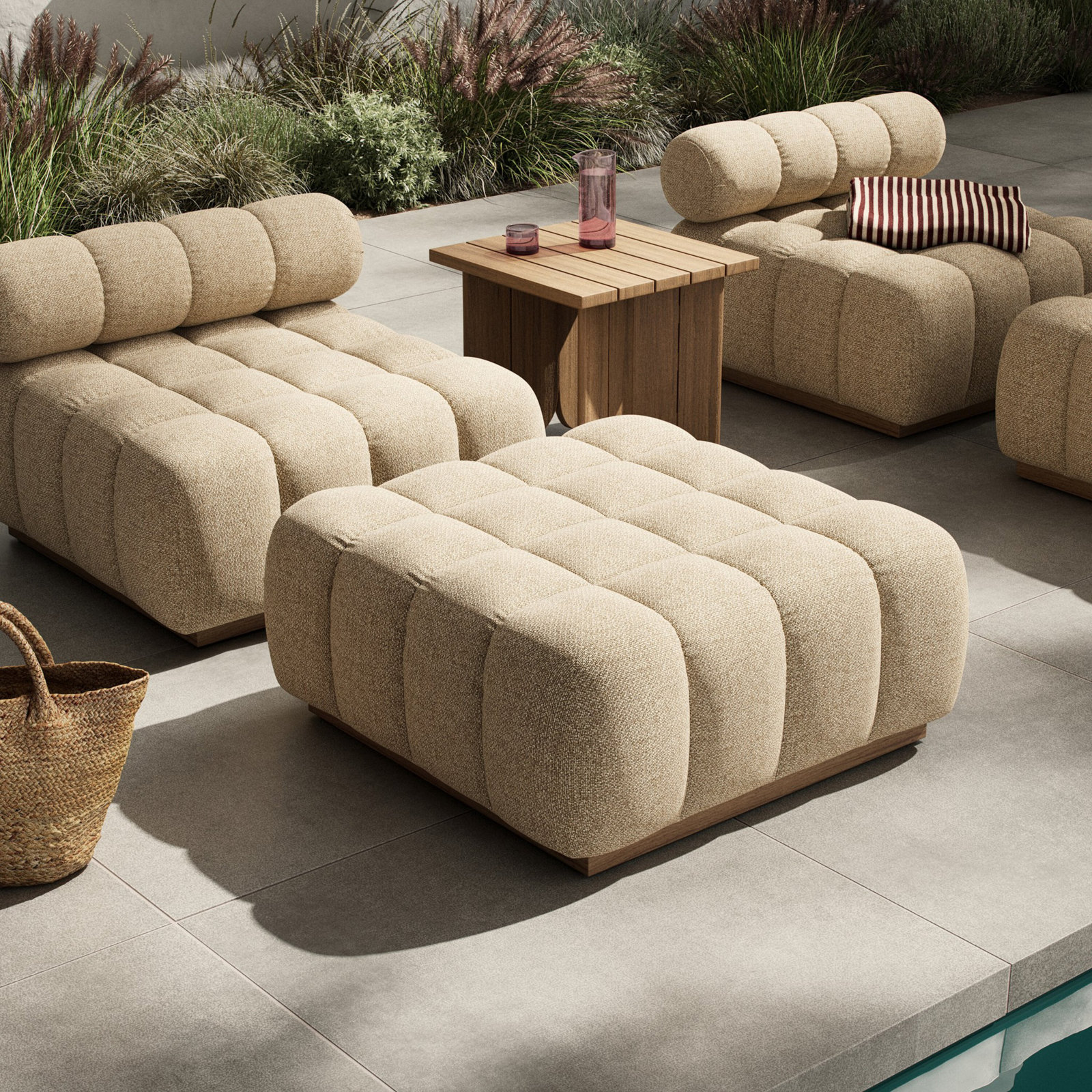 Martinique Teak Patio Ottoman