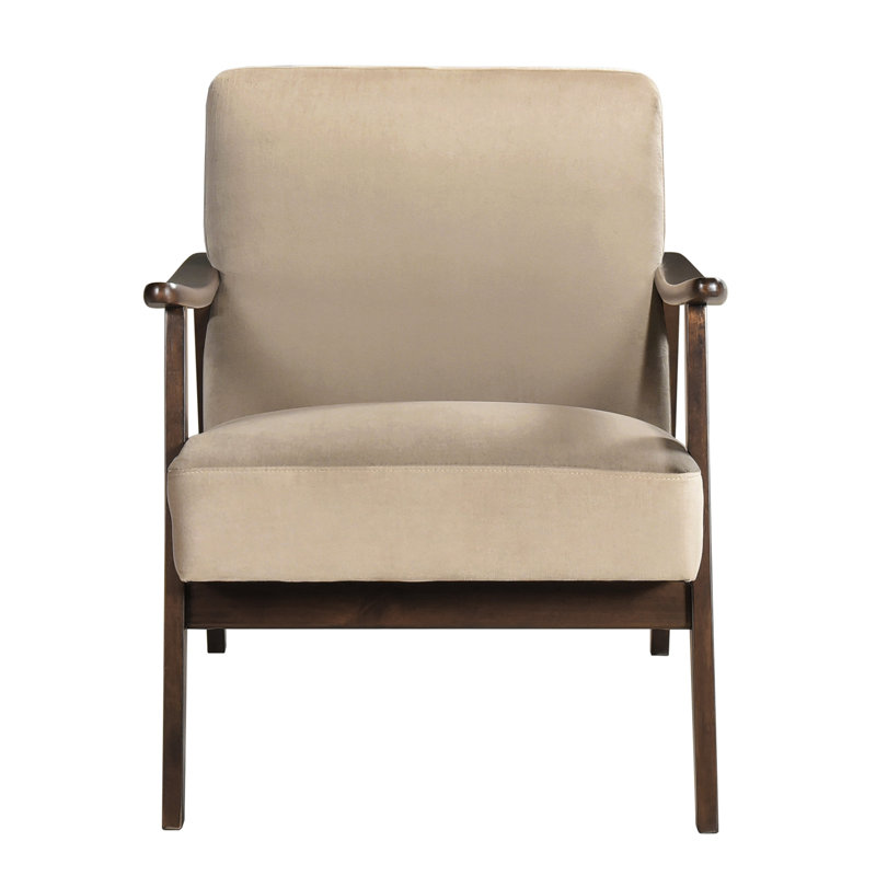 Brown Velvet Mid-century Modern Swivel Chair, Dark Walnut Finish Solid Wood Base, Foam Cushions For Convenience Style Accent Frame, A Chic Appeal