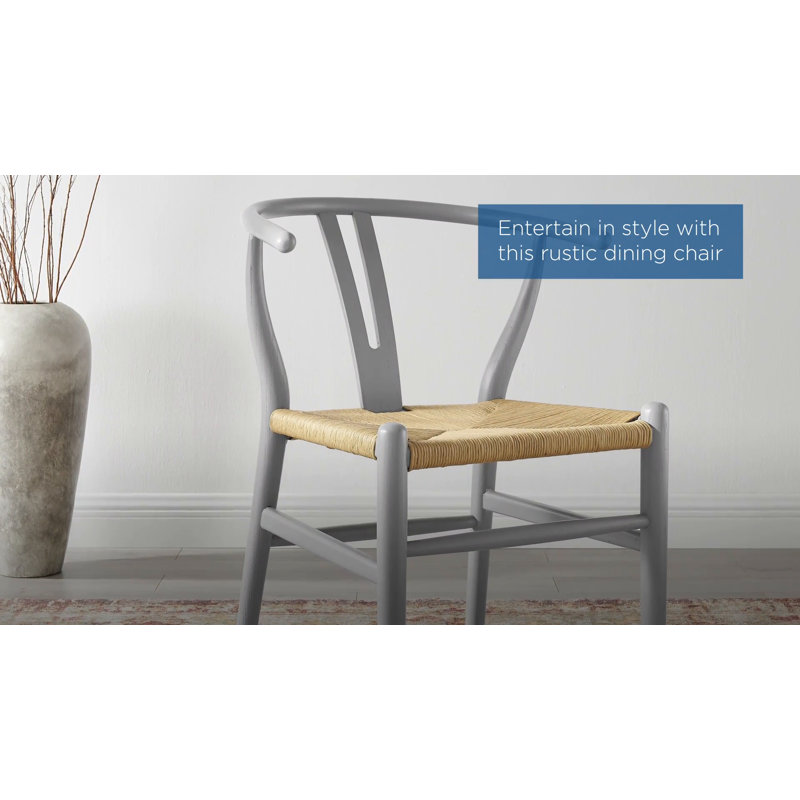 Natural Wood Wishbone Armchair with Eco-Friendly Paper Rope Seat