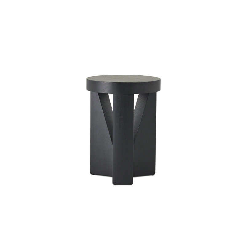Cugino Solid Wood Abstract End Table, Black