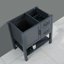 Meuble-lavabo pour salle de bain 30 po - Gris, égratigné, résistant à l'huile, teinté, bleu foncé, aspect tranquille avec miroir et plateau gris, plateau à motif de marbre, bleu