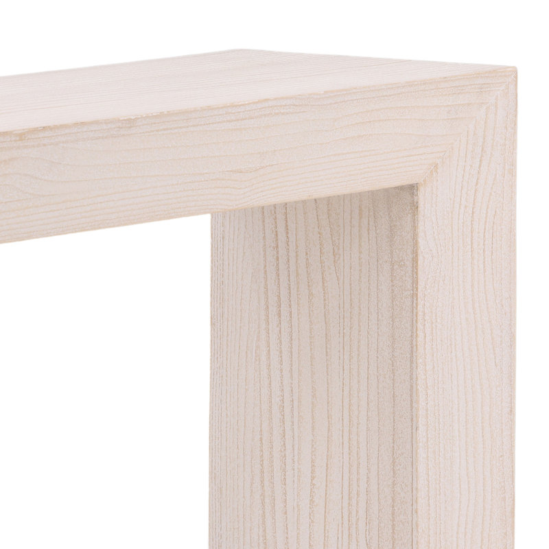 Taran Reclaimed Pine Wood Console Table, Whitewash