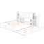 Lit double blanc avec tablettes coulissantes et lit gigogne simple - Fabriqué en bois massif pour un lit gigogne harmonieux