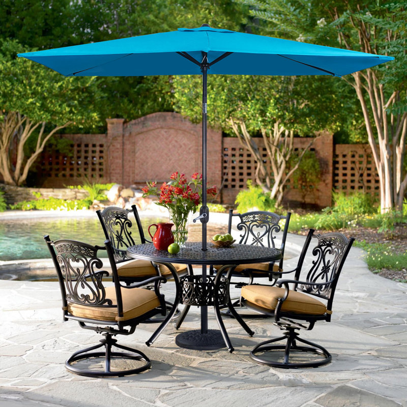 Parasol de marché rectangulaire 9 pi x 6,5 pi Matias, Turquoise