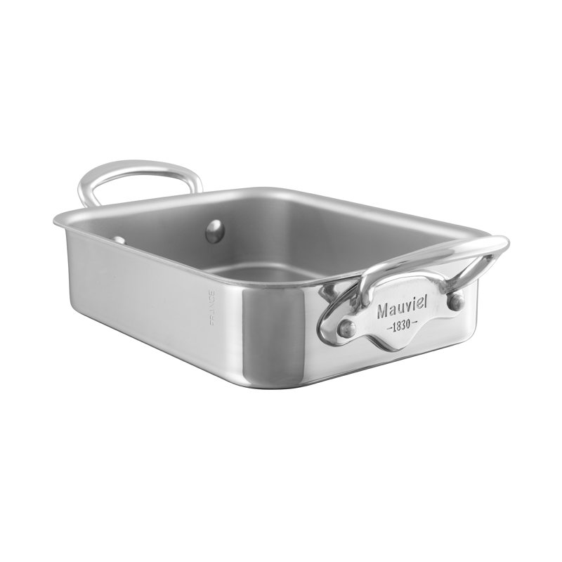 Mauviel M'minis Stainless Steel Roasting Pan, 2.96" H x 7" L x 5.52" W