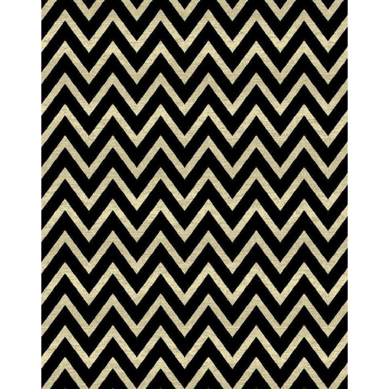 Tapis noir / crème Orkney Hill, Tapis de couloir 2 pi x 8 pi