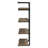Black and Rustic Oak 4-tier Wall Shelf
