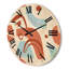 Horloge murale en bois à formes géométriques avec feuilles de palmier tropicales-63903178