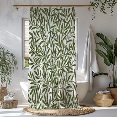 Green Foliage Shower Curtain