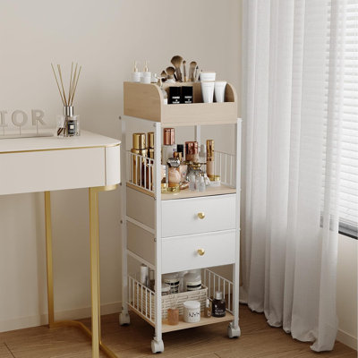 Organisateur de maquillage de sol avec tiroirs - Étui à cosmétiques pour la toilette, maquillage et accessoires