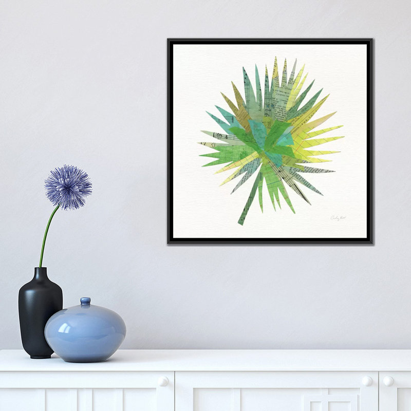 « tropical fun palms iiii », impression sur toile, H 18 po x l 18 po x P 1,5 po, Toile avec cadre noir, Pas de tapis