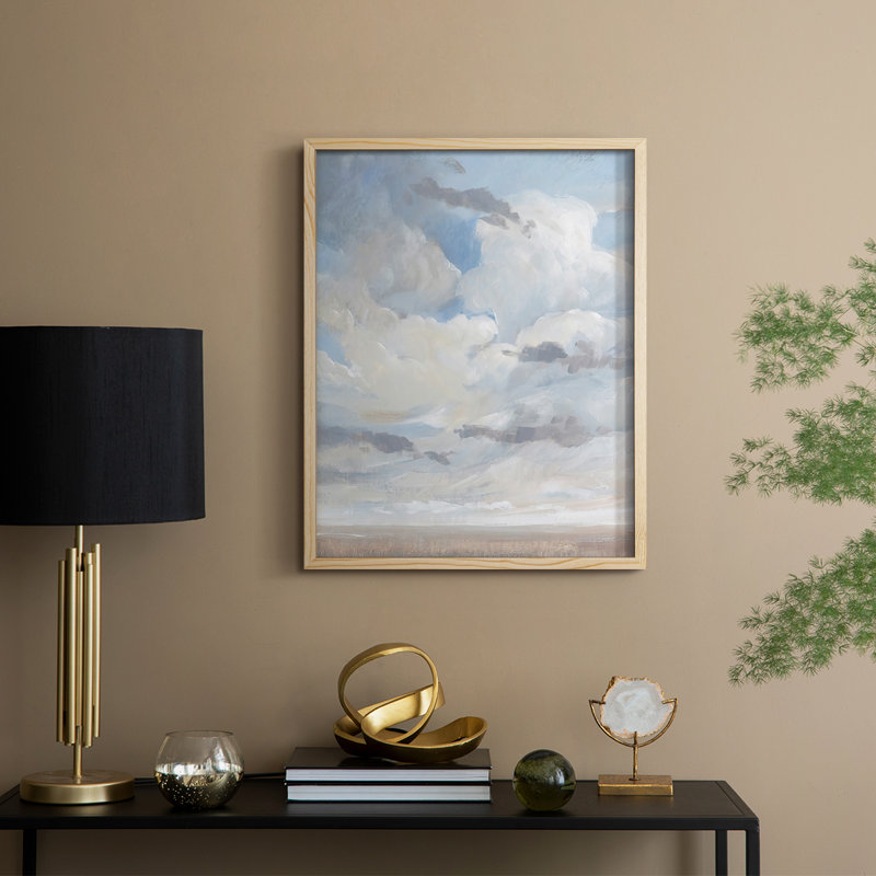 Bleu ciel I, reproduction encadrée - bois massif, H 11 po x l 9 po