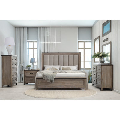 Drusilla Grey Upholstered Panel Bedroom Set