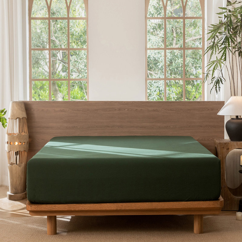 MooMee Fitted Sheet Only Extra Deep Pocket 100% Washed Cotton Linen Like Textured Lightweight Breathable, Queen 