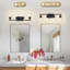 Luminaire de meuble-lavabo noir mat avec abat-jour en verre transparent et fixation murale réversible-134035140