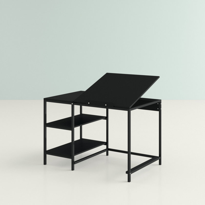 Marlie Metal Base Writing Desk, Black