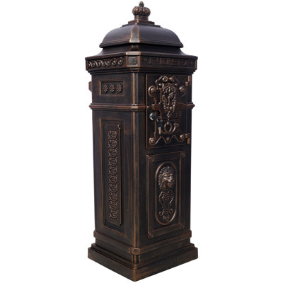 Mailboxs Mailboxes Residential The Court Large-Capacity Letter Box, Garden Floor Safety Mailbox, Outdoor Rainproof Postbox Statue ,bronze