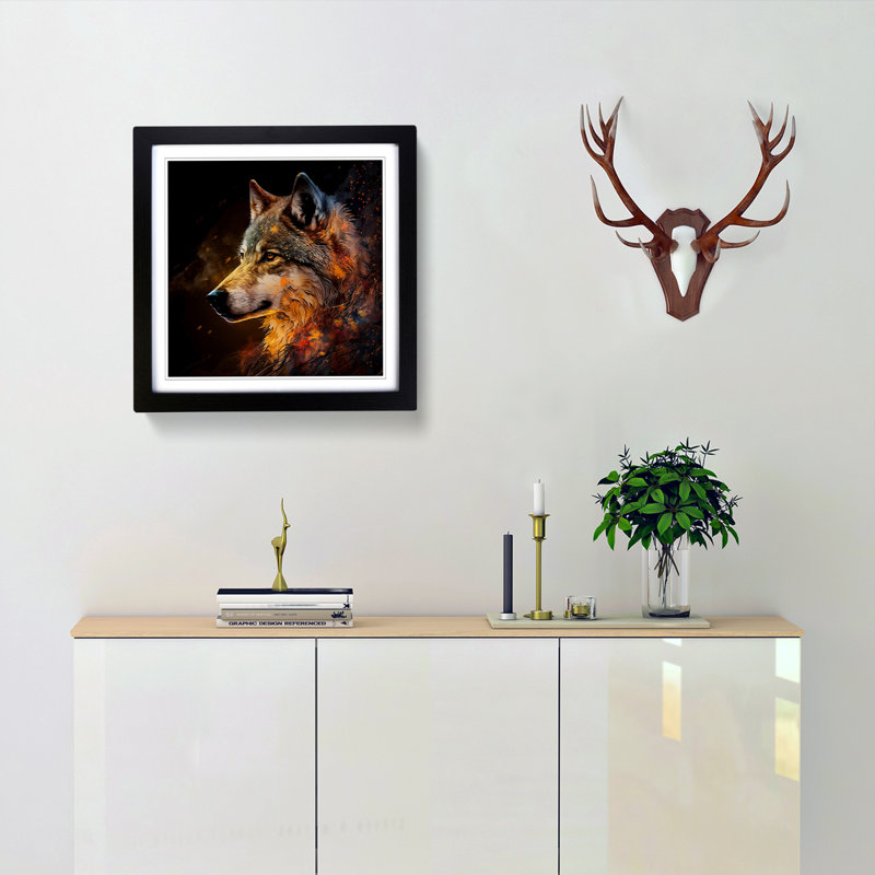 Wolf - Framed Print, Black Framed