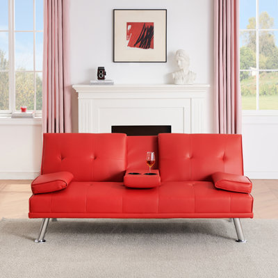 Red 67 - Inch Bed With Multifunctional Features For And Small Spaces, Fold Down To Bed, 3 Positions, Frame, Quick Assembly Double Folding Apartment Home, Turns Into In No Time, Multiple Adjustable