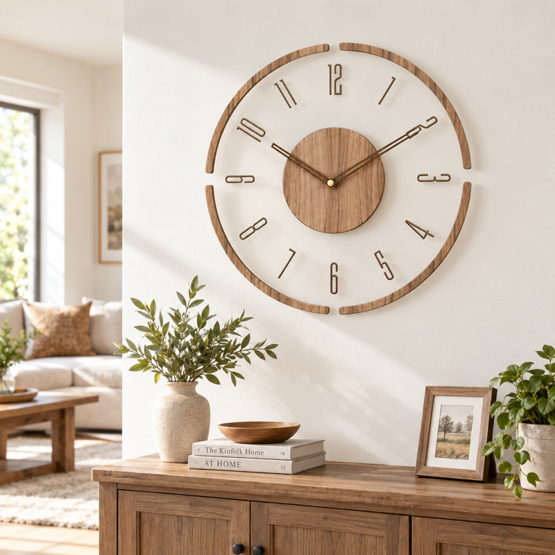 Modern Minimalist Wooden Wall Clock