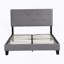 Upholstered Platform Bed Frame with Linen Fabric Headboard, No Box Spring Needed, Wood Slat Support, Easy Assembly-94699643-94699644