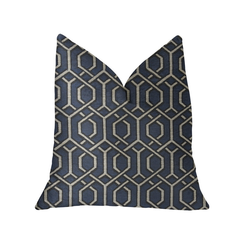 Midnight Padlock Geometric Reversible Throw Pillow, 12" x 20"