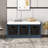 Rustic Storage Bench With 3 Removable Classic Rattan Basket , Entryway Bench With Removable Cushion-276792476