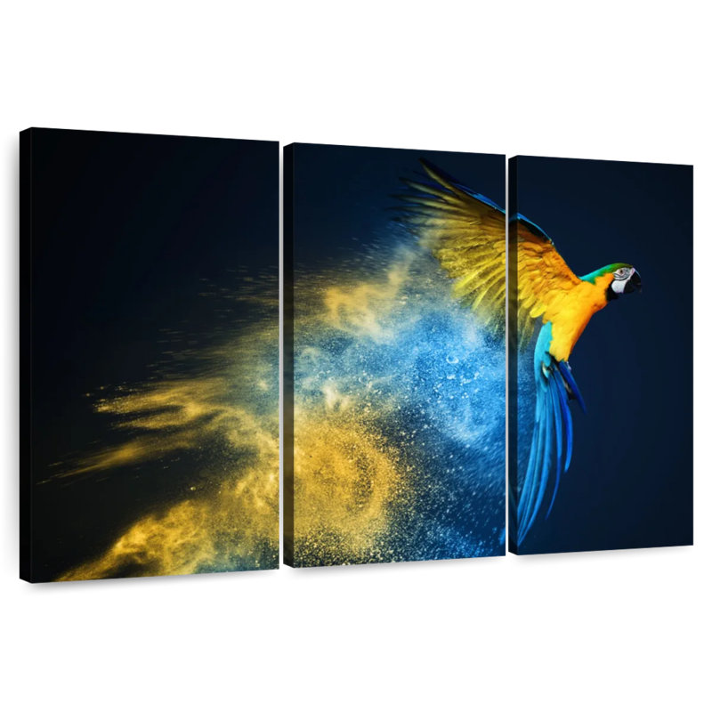 Colorful Parrot, 48" H x 74" W