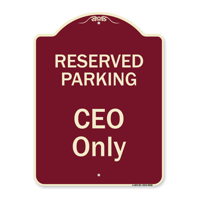 Enseigne Signmission Designer Series - Ceo de parc réservé seulement | Enseigne architecturale noire et argentée en aluminium de gros calibre 18 po x 24 po | Protégez votre entreprise et votre commune | Fabriqué aux États-Unis