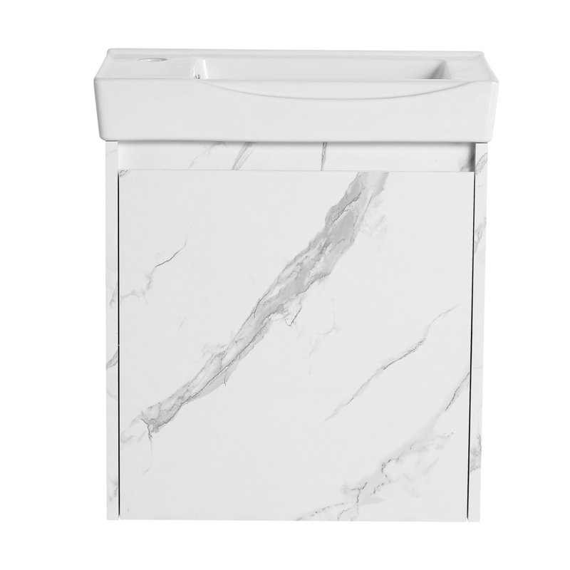 Bathroom Vanity - Ceramic Sink And Elegant Design Storage Cabinet Style