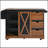 55.5 Inch Farmhouse Kitchen Island with Drop Leaf, Barn Door, Power Outlet, and Rolling Wheels for Versatile Storage and Convenience-1981607950