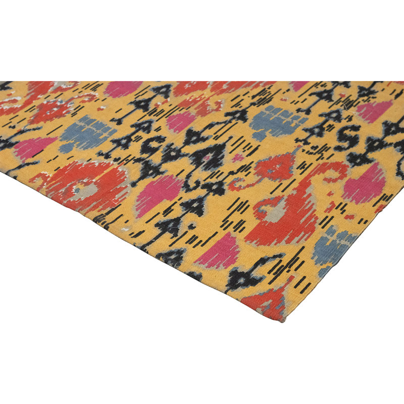Flatweave Wool Ikat Area Rug in Multi