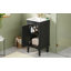 Armoire de salle de bain de style français 18 po avec rangement, solution pour petit espace avec lavabo en céramique, tablette réglable, charnières à fermeture en douceur-130575676