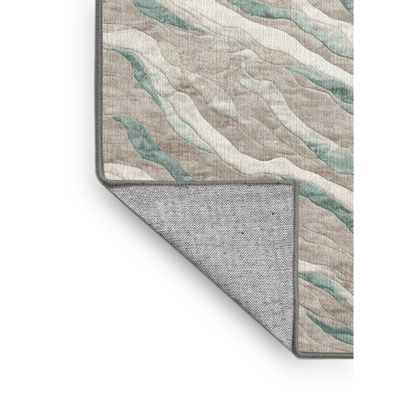 Machine Washable Gray Area Rug, Rectangle 7' x 10'