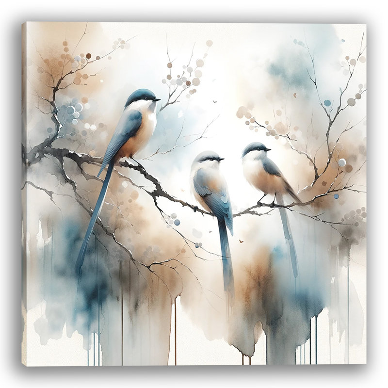 " Tranquil Elegance: Whimsical Birds ", 30" H x 30" W x 1.5" D