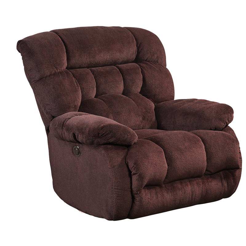 Ormskirk Upholstered Power Recliner, Red Polyester Blend
