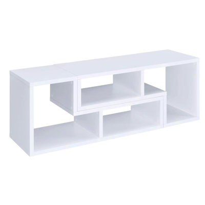 White Convertible Bookcase And Tv Cabinet - Spacious Modern Design, & Particle Board Shelf L-Shape